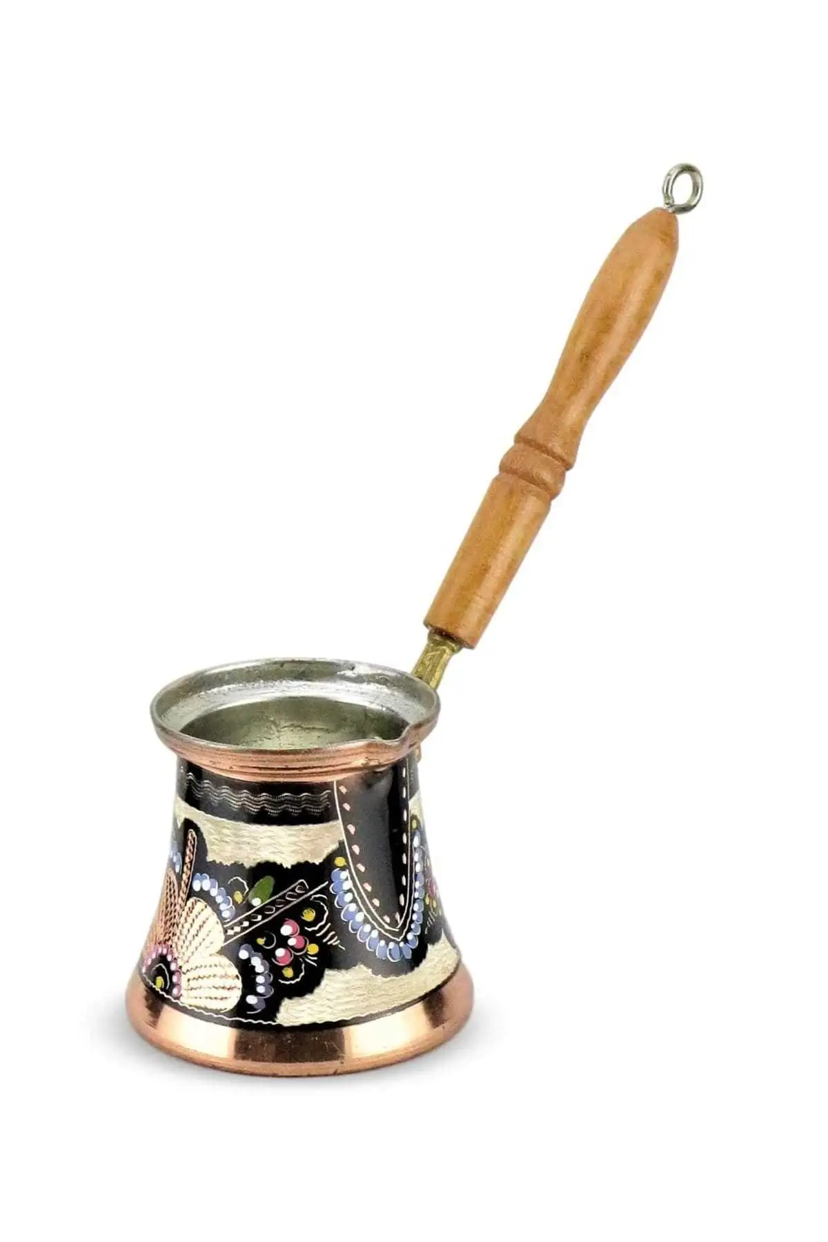 Turkish Copper Coffee Pot Handmade Traditional Design Engraved Wooden Handle Inlaid Ottoman Arabic Coffee Espresso Pots free shi