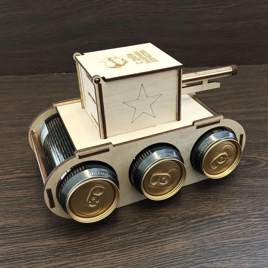 Подставка для баночного пива танк подарки на 23 февраля - интересные и