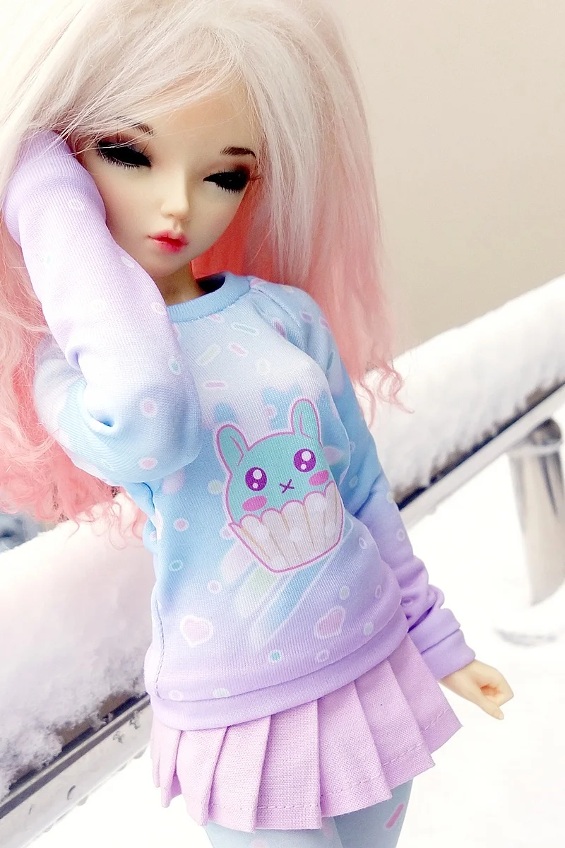 Одежда для кукол куртка с капюшоном футболка длинным рукавом свитшот и принтом