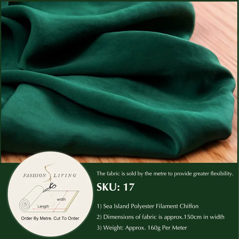 Без морщин шифоновая простая тканая Ткань Морской остров полиэстер нити платье