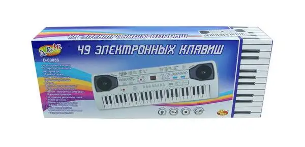 Синтезатор электронный детский 49 клавиш ABtoys DoReMi D-00036 | Спорт и развлечения
