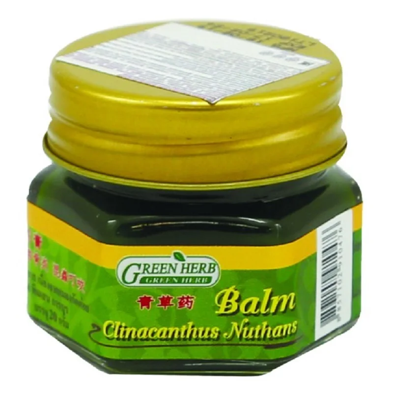 Тайский бальзам с клинакантусом нутанс. Green Herb Balm Clinacanthus Nutans 20g. Оригинал. Таиланд.
