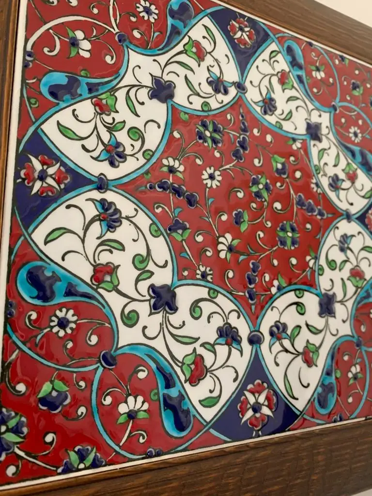 

Handmade Organic Cini Tile - Ottoman Ceramic, Living Room Wall decor, Floral Wall Decor, Traditional Patterns, Authentic Wall De