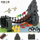 Креативный город МОС собранная серия подвесной мост каменистая утка Пингвин игрушки животные для детей рождественские подарки здания города