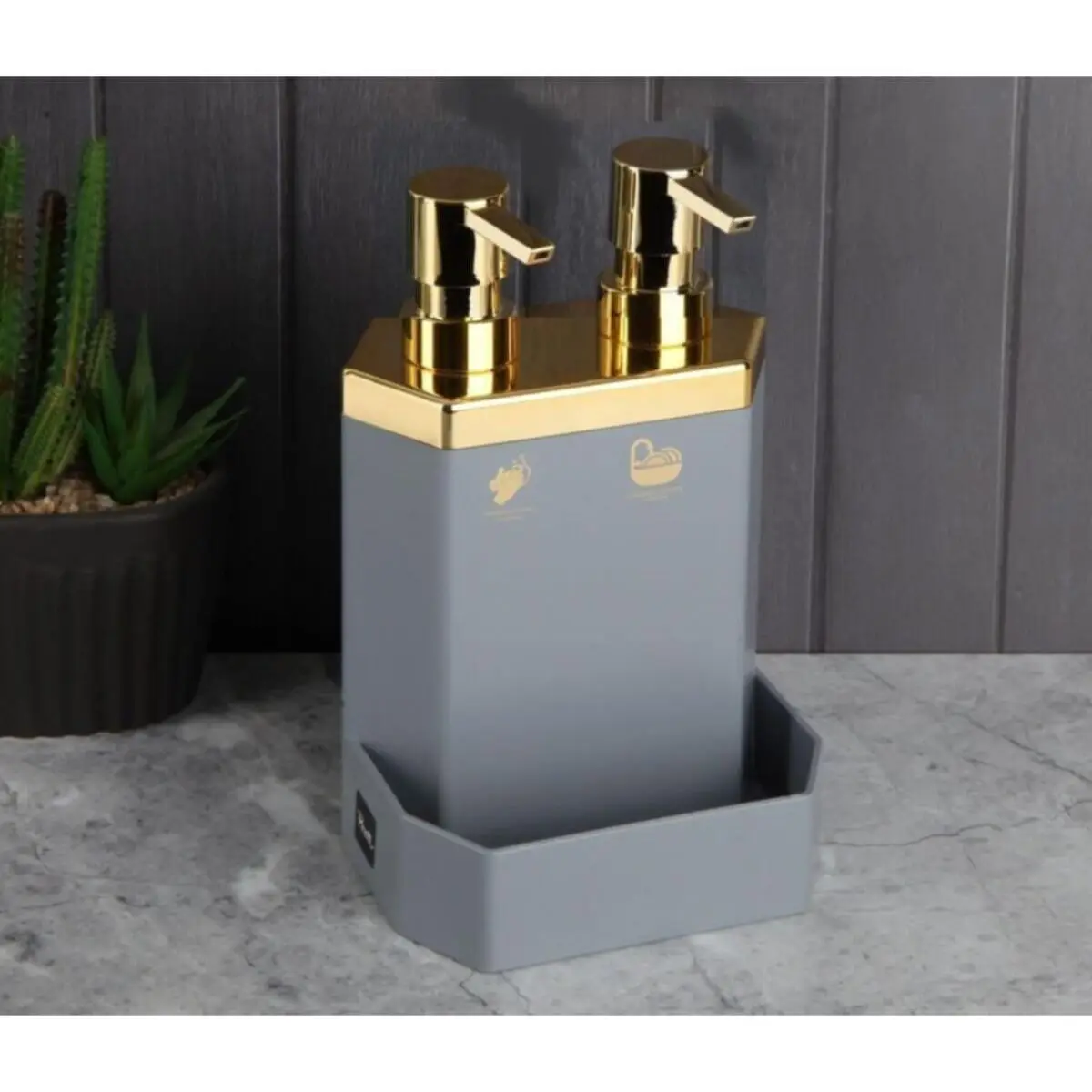 double liquid soap dispenser 600ml detergent dispenser acrylic dish sponge holder kitchen bathroom accessories refillable bottle free global shipping