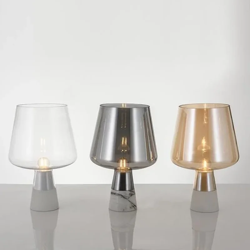 

Creative Simple Glass Table Light Home Decoration Living Room Bedroom E27 Lamp Free Shipping