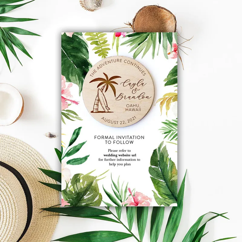 Деревянный магнит с тропическим деревом пляжные магниты персонализированной