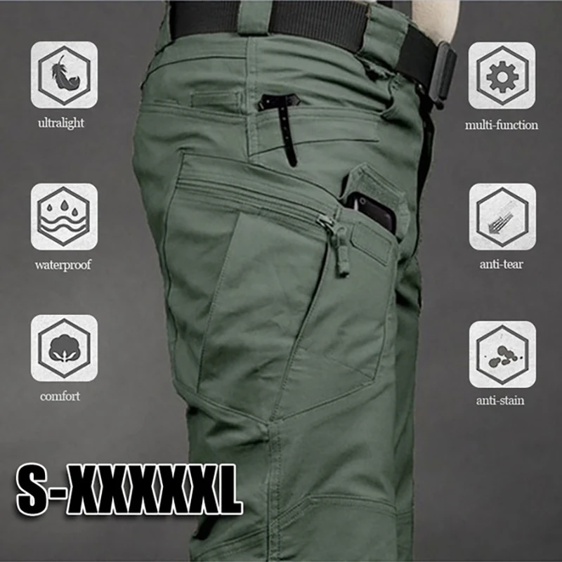 

Mens Classic Casual Tactical Pants Slim Fit Military Urban Users Outdoor Trousers Men Elasticity Multi-pockets Cargo Pant 5XL