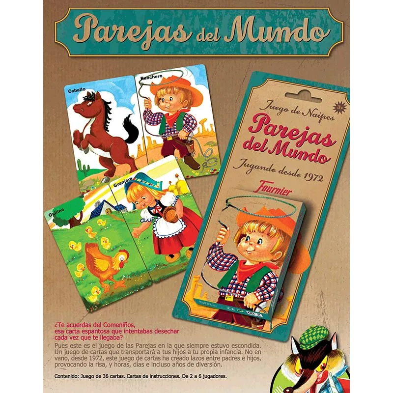 Фурнье Детская колода пары мира с 1972 года классическая настольная игра игральные