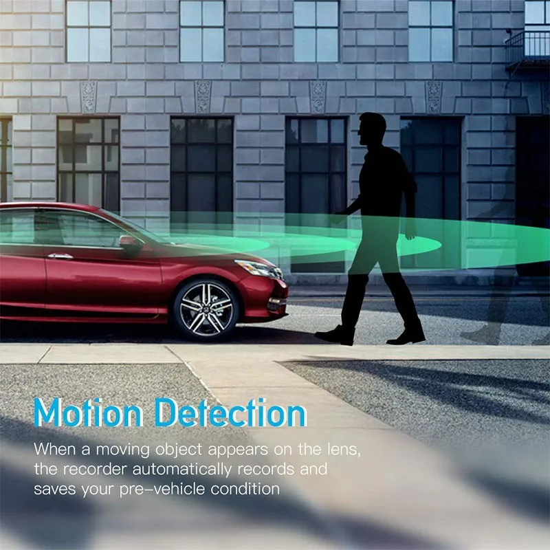 Автомобильный видеорегистратор Dash камера HD 1080P рекордер ночного видения циклическая запись 170 градусов широкий угол TF кард-ридер Обнаружение движения