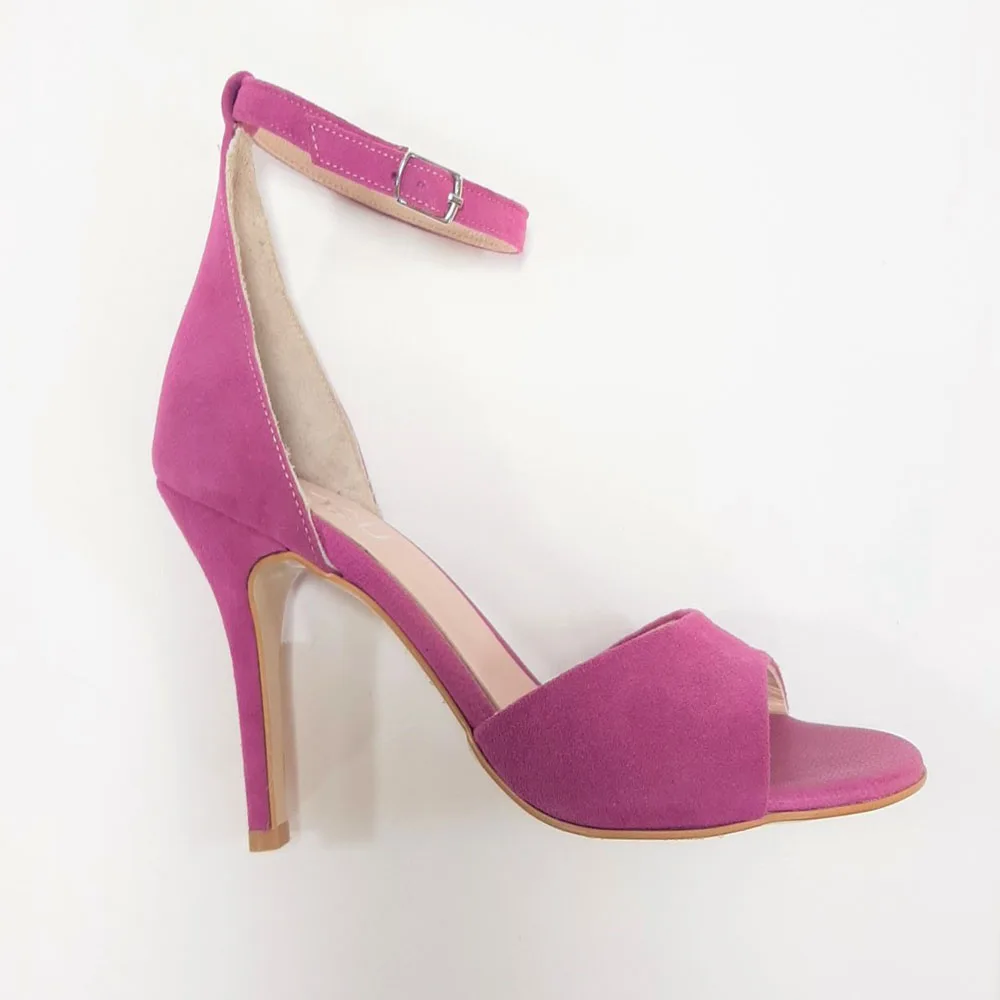 

Genuine Leather, Pink, High Heels, Sandals, Handmade, Women Shoes,