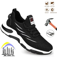 outdoor men safety shoes steel toe indestructible work boots anti puncture lightweight breathable comfortable non slip sneakers