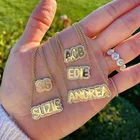 Индивидуальное хрустальное ожерелье Стразы имя ожерелья циркониевые имена пластина сверкающая детская цепочка с буквами сверкающая Бриллиантовая подвеска