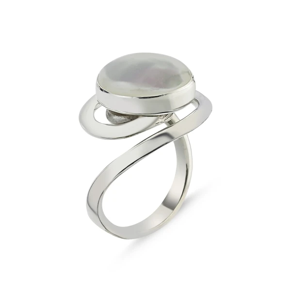 

Silver 925 Sterling Pearl Stone Handwork Ring