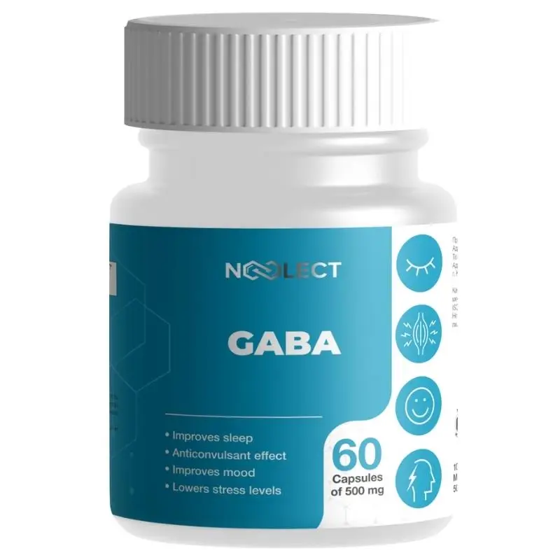GABA (Габа) NOOLECT 60 капсул по 500мг биохакинг. Ноотроп сон концентрация иммунитет