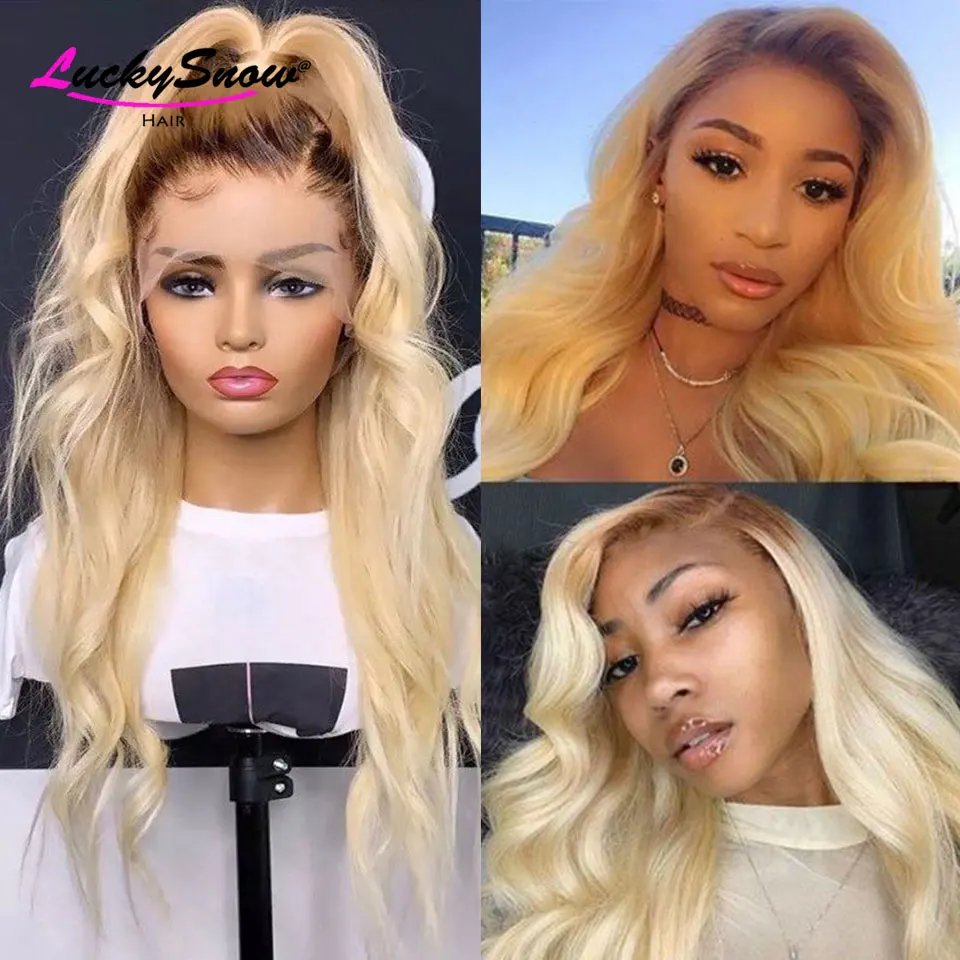 

#4/613 Honey Blonde Lace Front Wig Brazilian Remy Body Wave Lace Front Human Hair Wigs For Women Ombre HD Transparent Lace Wigs