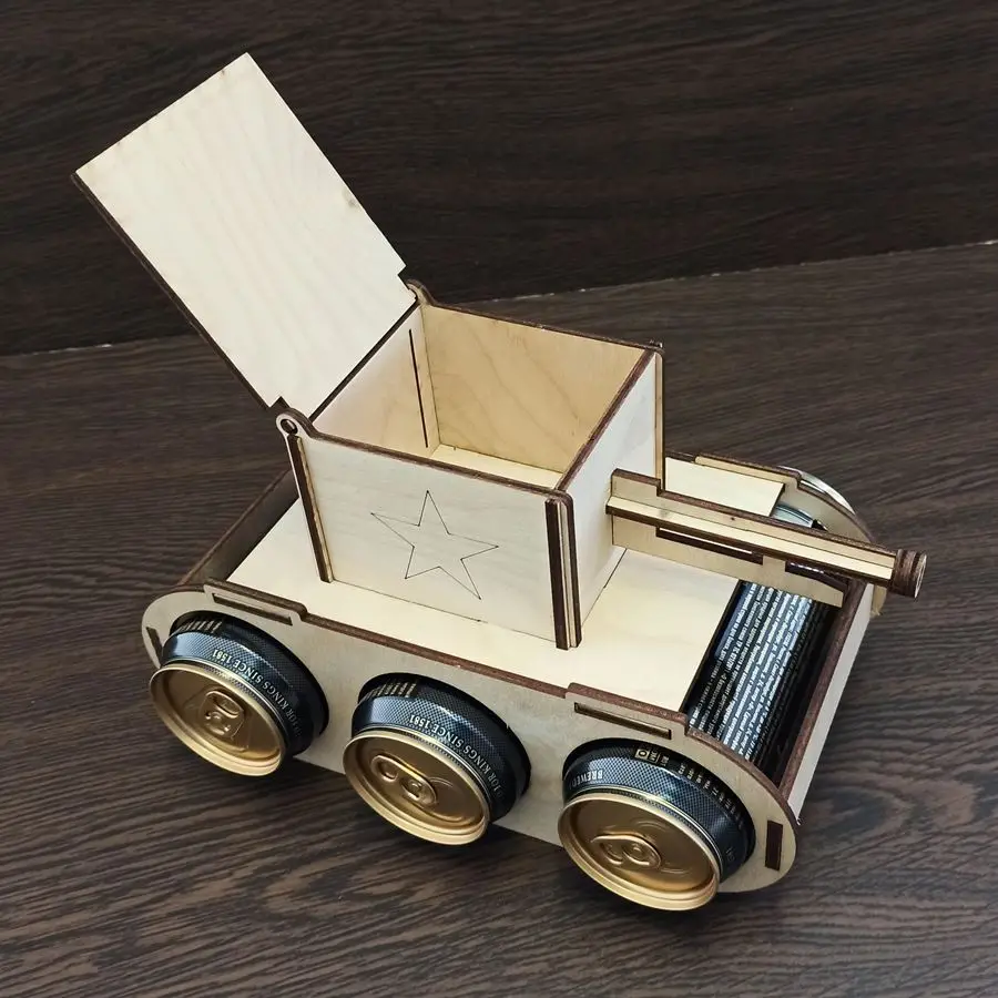 Подставка для баночного пива танк подарки на 23 февраля - интересные и