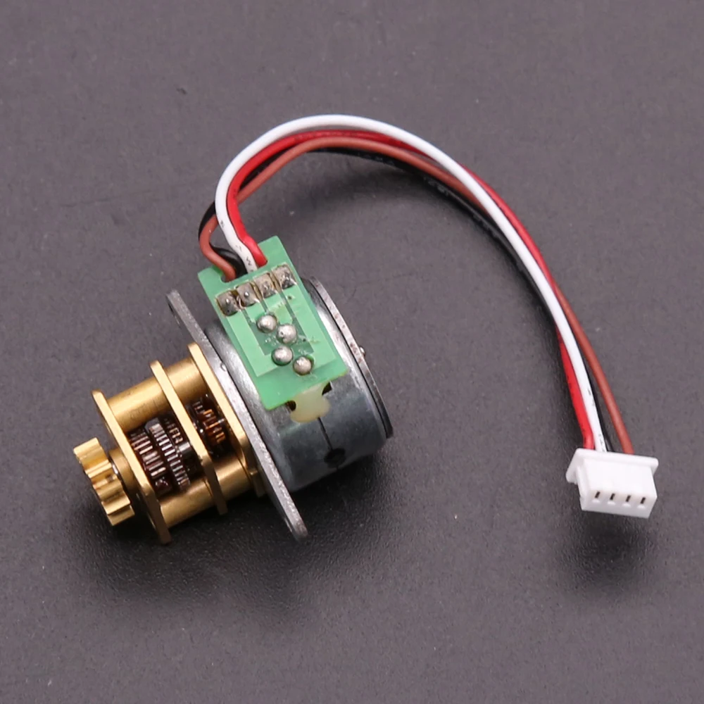 Шаговый мини-мотор с металлической шестерней 15 мм 2-фазный 4-проводной шаговый