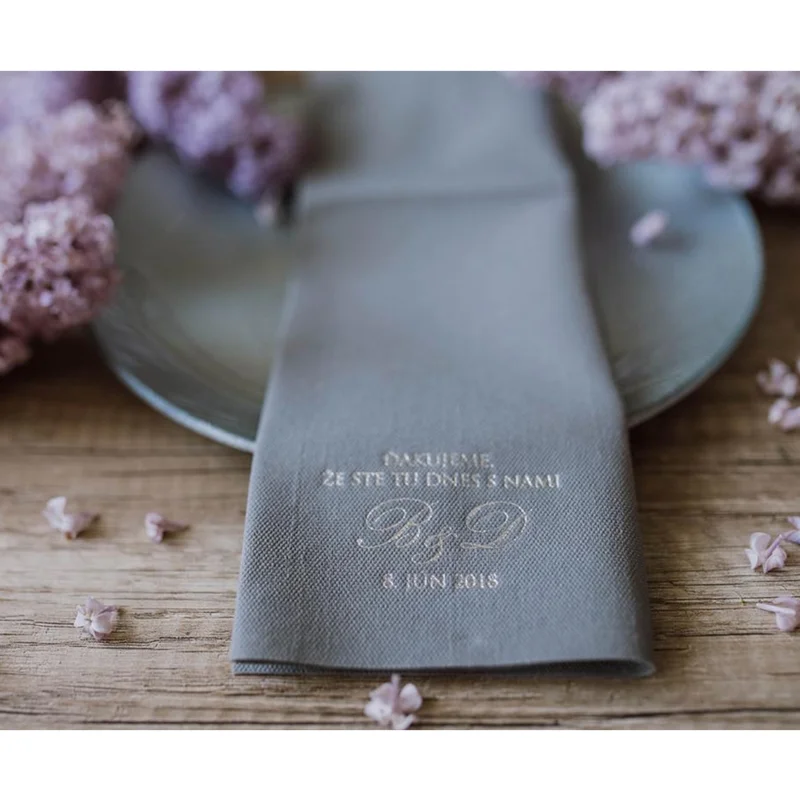 Персонализированные салфетки ужин персонализированные свадебные