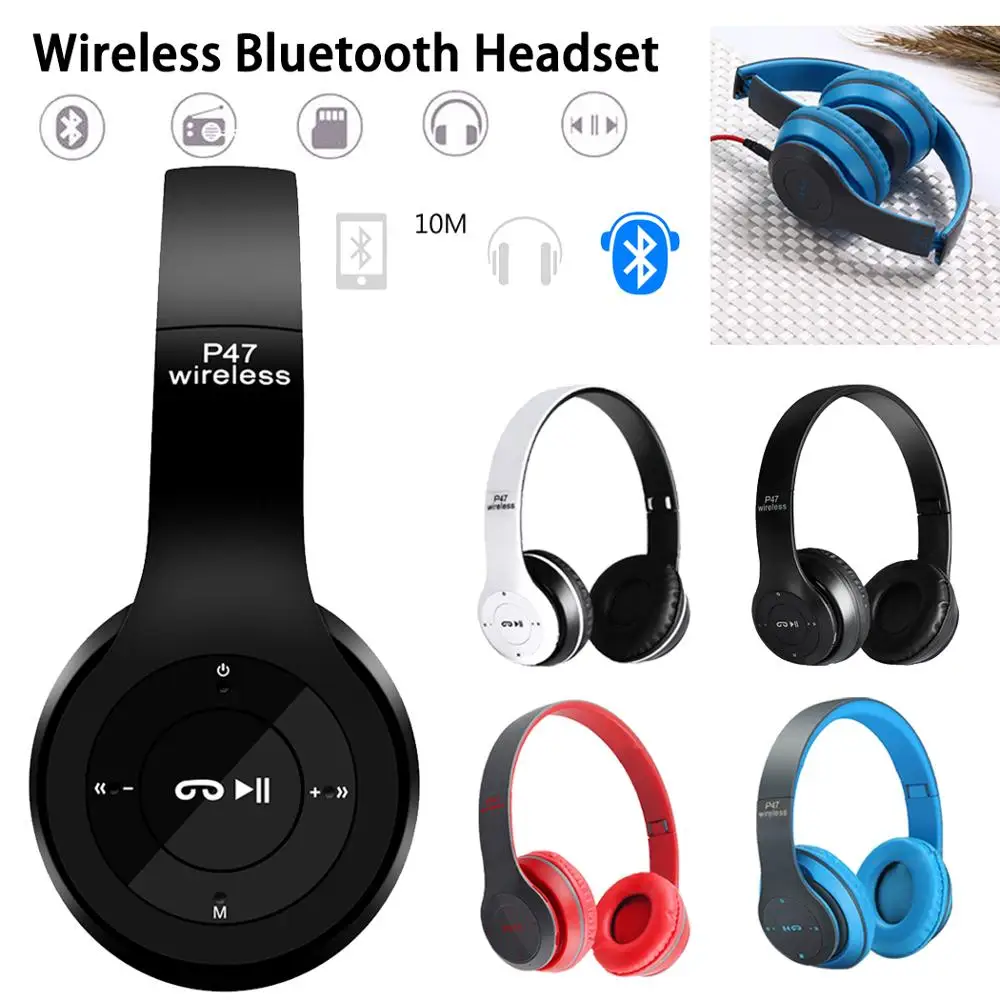 RU stock Новые портативные беспроводные наушники aux Bluetooth стерео складная гарнитура