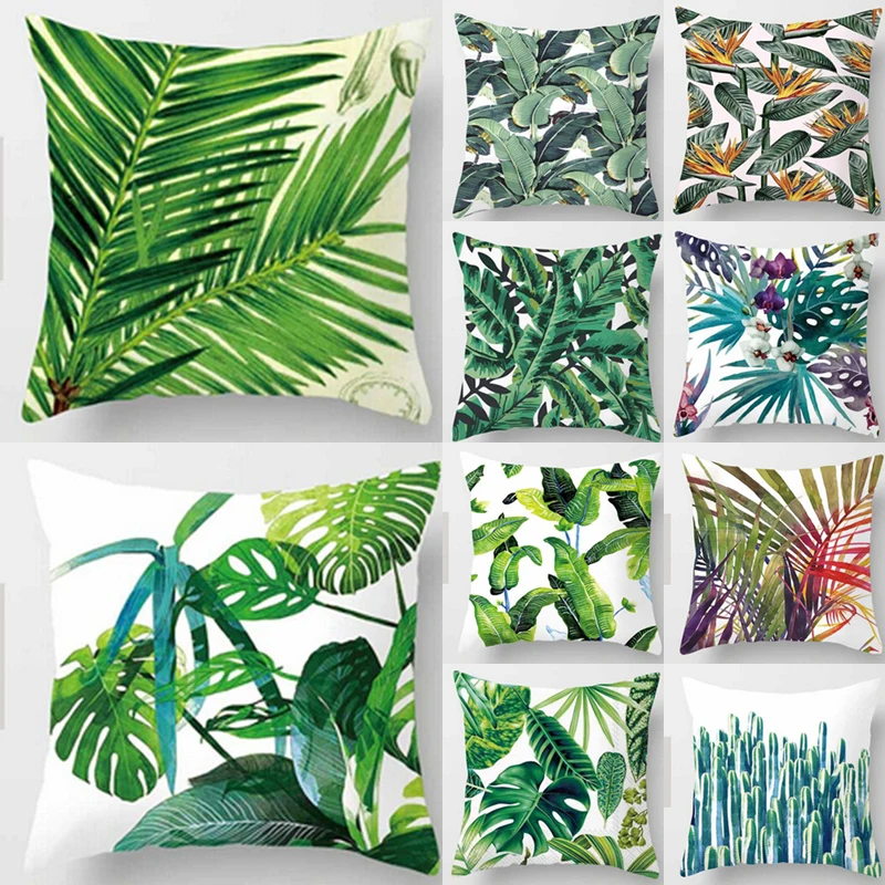 Чехол из полиэстера с тропическим листом КАКТУСОМ монстера диванная подушка