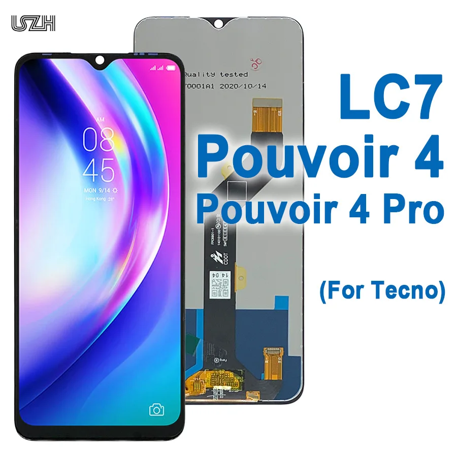Сменный черный полный дигитайзер для Tecno Power 4 дисплей с сенсорным экраном LC7 LCD