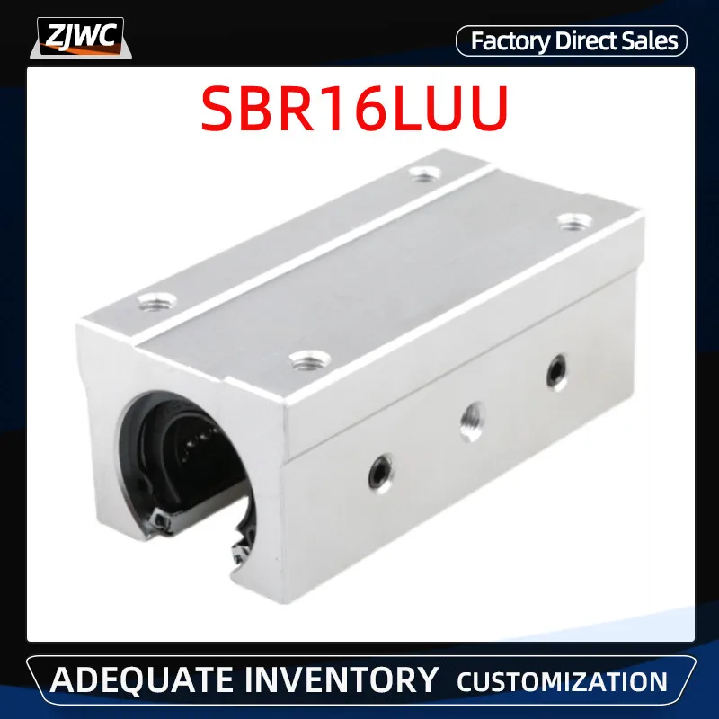 

4pcs SBR16LUU aluminum block 16mm High quality Linear motion ball bearing slide block match use SBR16 linear guide rail CNC Part