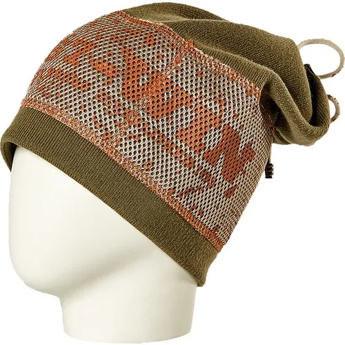 

Khaki Patterned Cap Fleece Beanie, Hat Black women men unisex cotton cotton fabric warm