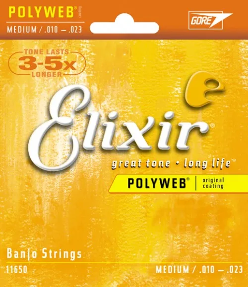 Elixir 11650 POLYWEB Комплект струн для банджо Medium 10-23 |