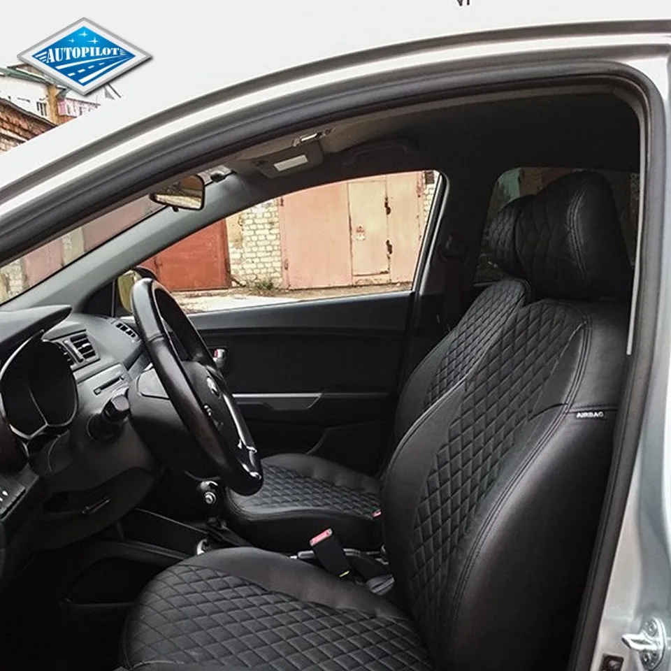 Для Kia Rio 2017 &gt Комплект модельных авточехлов из экокожи Аригон РОМБ