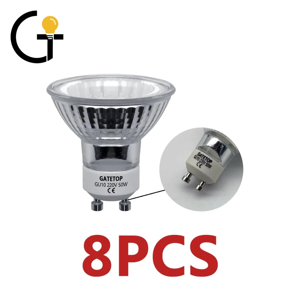 

Hot Size Halogen Lamp 50w 8pcs/lot Gu10 220-240v Crystal Chandelier Home Decoration Gu5.3