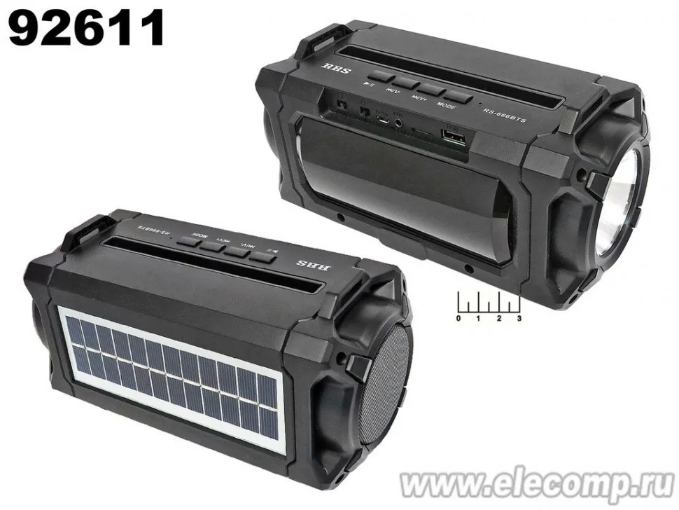 РАДИОПРИЕМНИК RRS RS-666BTS + USB/MICRO SD/AUX/BLUETOOTH ФОНАРЬ АККУМУЛЯТОРНЫЙ |