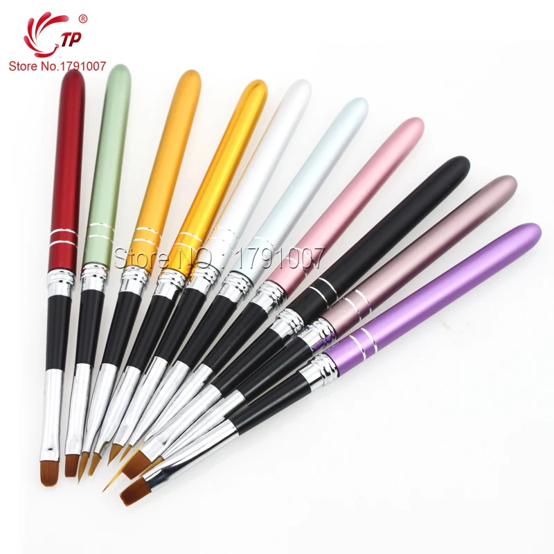 TP 10 шт./компл. кисти для рисования ногтей складной Французский акриловый