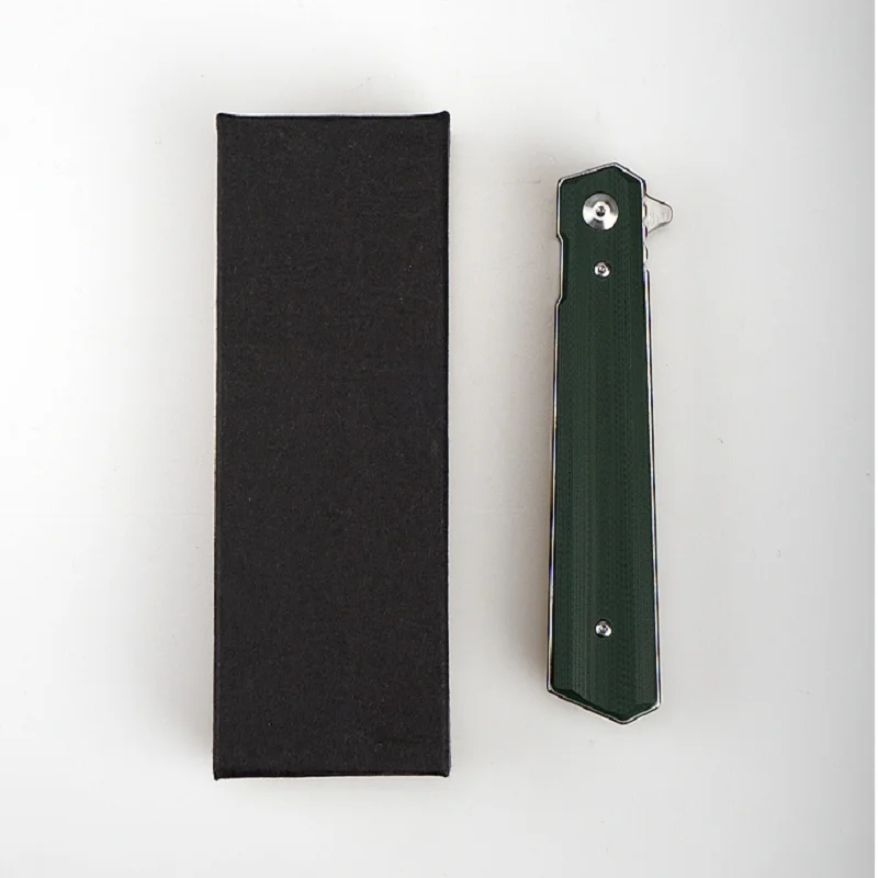 

Three-colour Ball bearing Folding Knife G10 handle 9CR18 Blade CNC Camping hunting Outdoor Utility folding pocket knife 58HRC