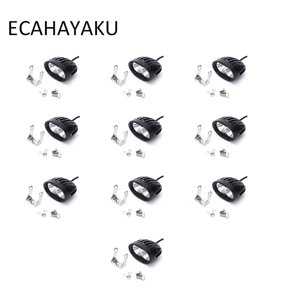 

ECAHAYAKU 10 шт. 3 "овальный Форма 20 Вт светодиодный рабочий светильник IP67 линзу из поликарбоната, 6000K для мотоциклов лодки горнодобывающая промыш...