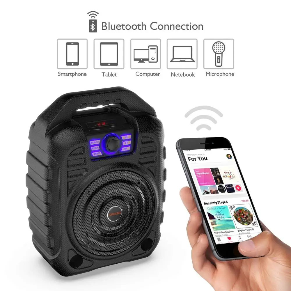 EARISE T26 портативная PA система Bluetooth динамик и беспроводной микрофон для караоке