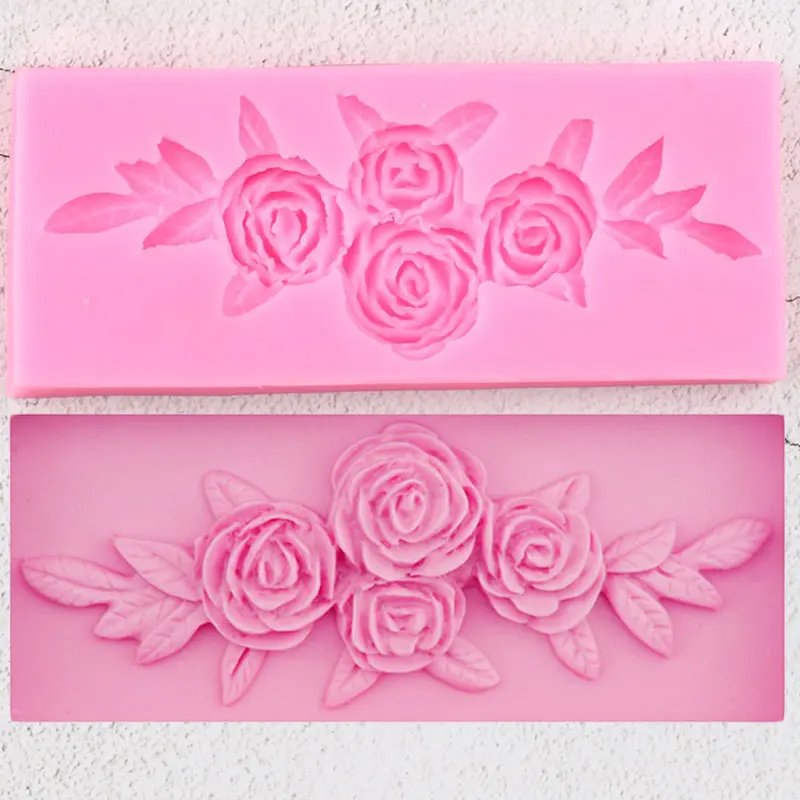 

Дерево лепесток цветка розы Силиконовые формы свадебный Топпер для кекса инструменты для украшения тортов из мастики Сладкая глина шокола...