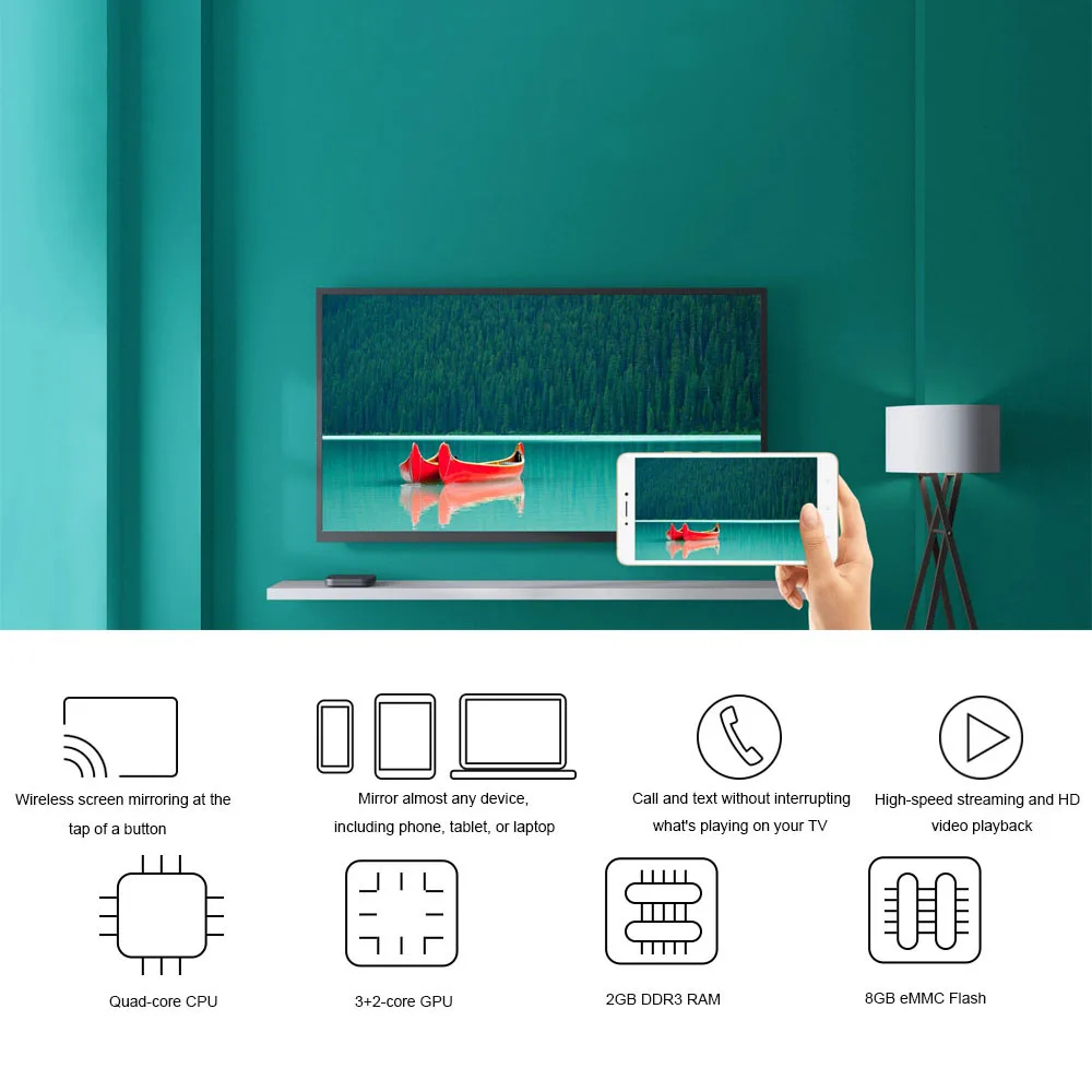 ТВ-приставка xiaomi mi box s smart tv android 8 1 4K HDR четырехъядерный 2G/8G Wi-Fi Google Cast/Netflix