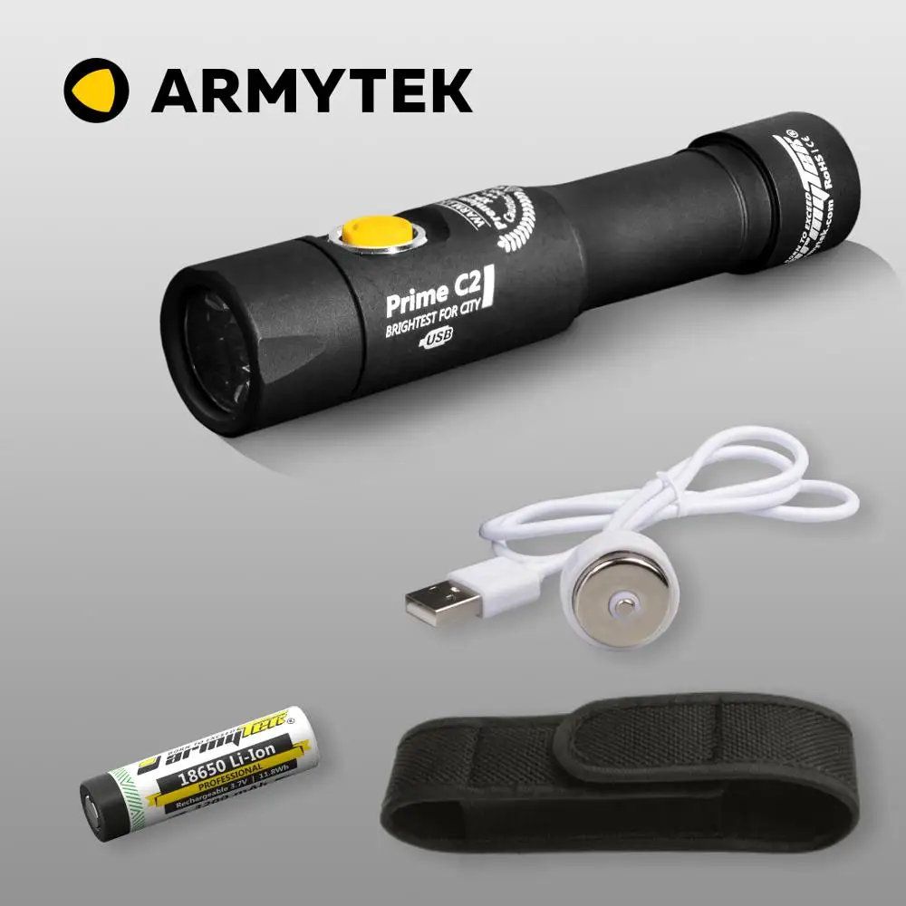 Светодиодный Фонарь Armytek Prime C2 XP L 1250 LED Lumens + Магнитная зарядка 18650 Li Ion аккумулятор