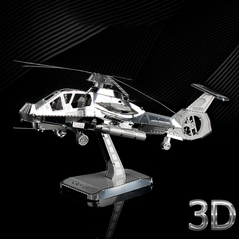 3D головоломка Ali-First модель вертолета с незаметностью военная Модель
