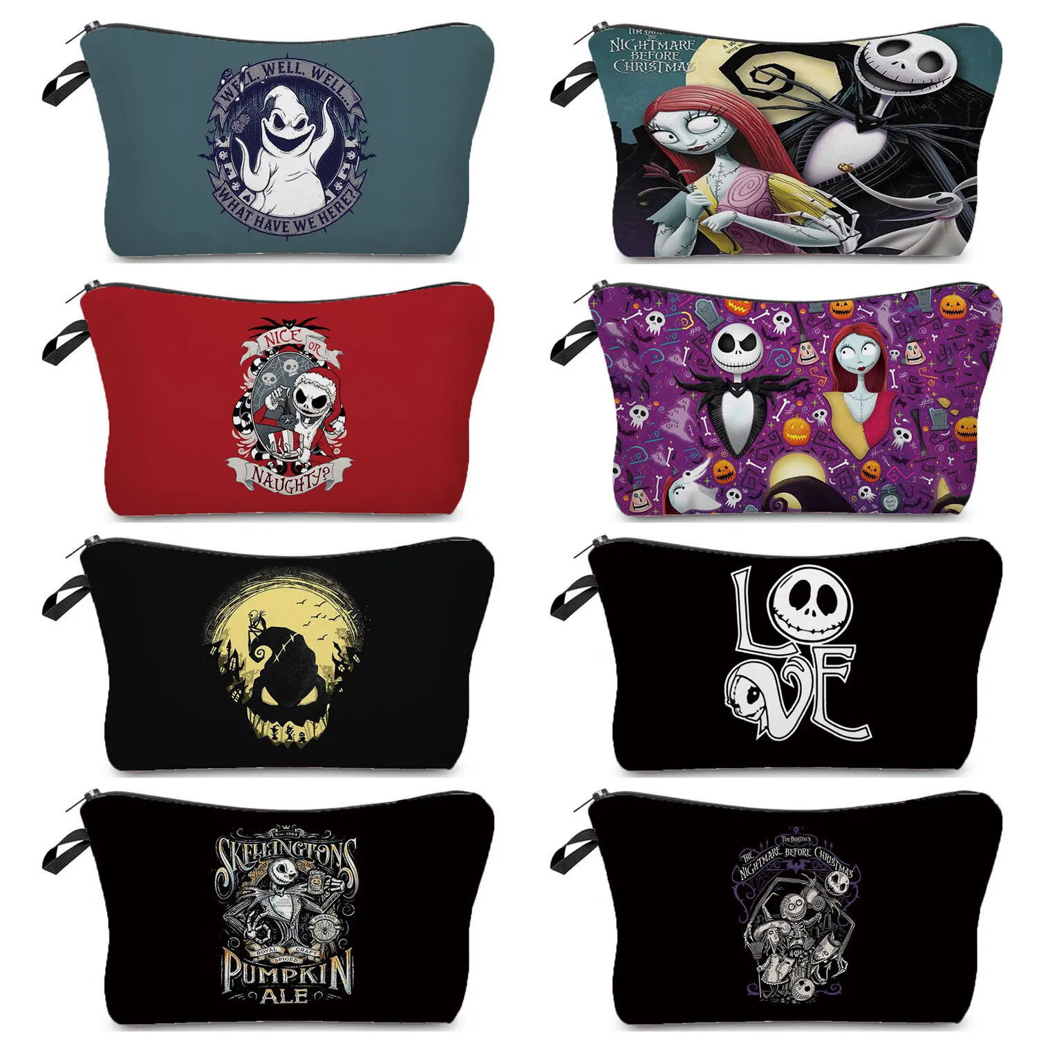 

Coolest Halloween Skull Jack Print Makeup Bag Cosmetic Case Bags Travel Storage Organizer for Cosmetics Pouch Gift Coin Purse