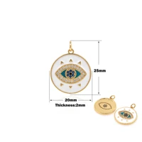classic cubic zirconia evil eye round coin pendant necklace turkish lucky eye enamel jewelry ladies best friendship jewelry gift