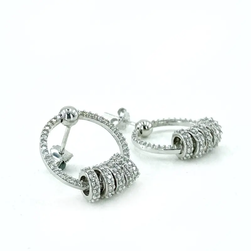 

Imported Quality Ring Cubic Zirconia Silver Earrings