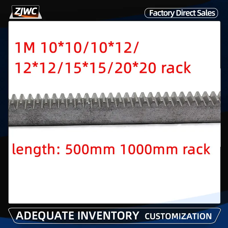 

1Mod 10x10 10x12 12x12 15x15 20x20 500mm 1000mm spur Gear rack 1M Gear rack Precision cnc straight teeth rack and pinion