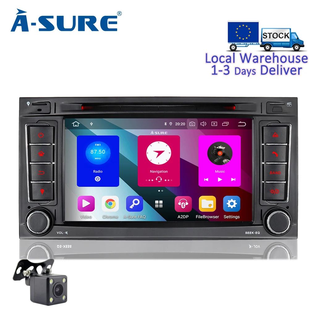 A Sure 8 ядер 4 Гб ОЗУ 32 ПЗУ 2 Din 7 дюймов Android 9 0 автомобильное радио GPS DVD Navi для Volkswagen VW T5