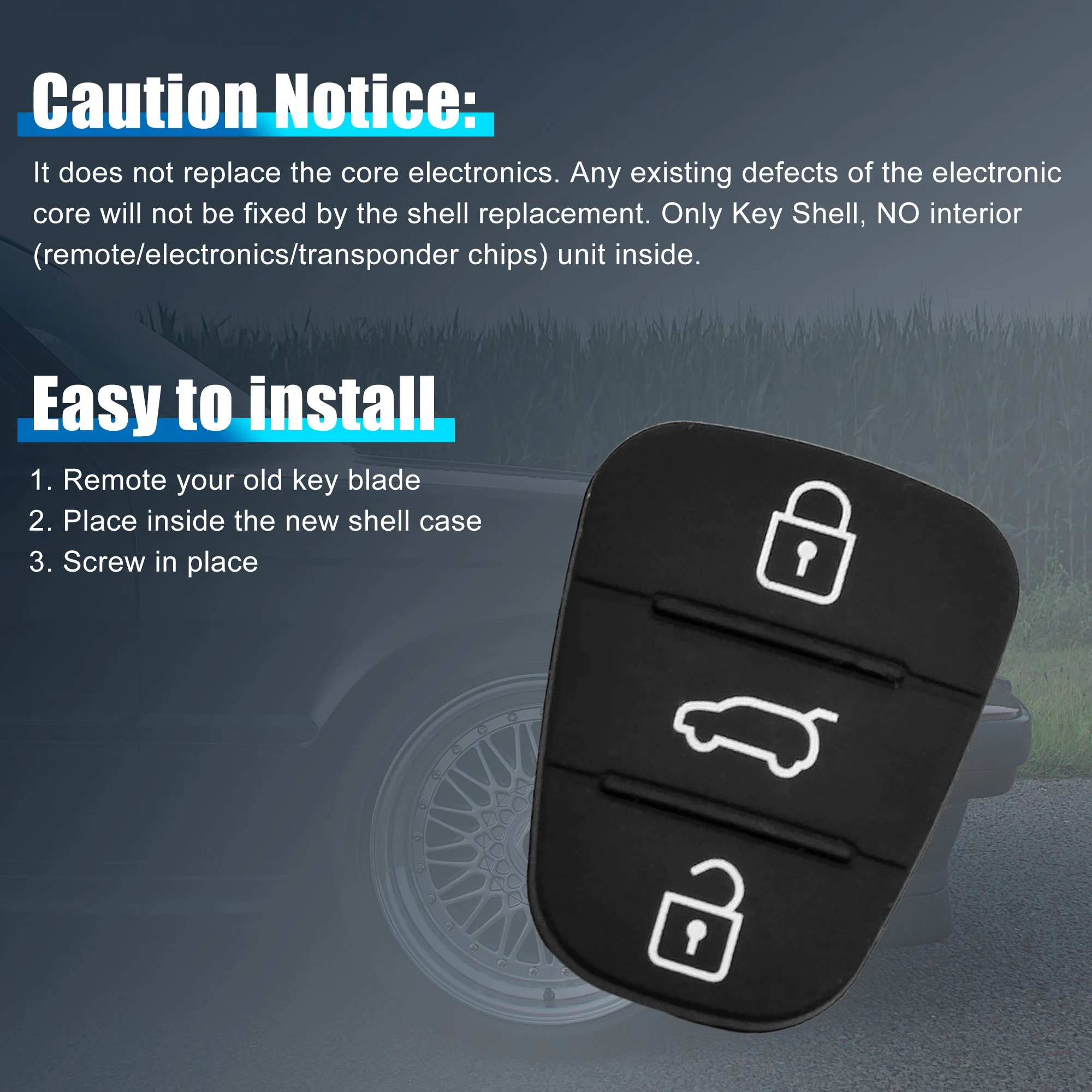X AUTOHAUX 3 кнопки автомобильная флейта резиновая подкладка сменная клавиатура