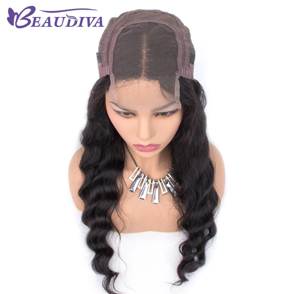 Парики из натуральных волос на шнурках 4*4 BEAUDIVA бразильские Свободные волны человеческие волосы парики с детскими волосами для черных женщин