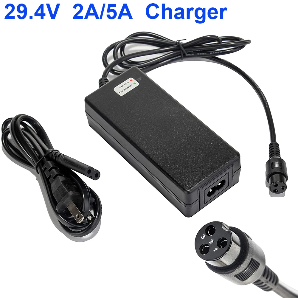 29.4V 2A 5A Electronic Scooter Charger for 24V Razor E300S E