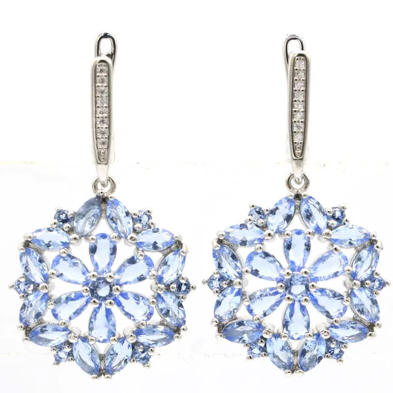 Красивые длинные большой розовый Raspberry родолит гранатовые 925 серебряные серьги