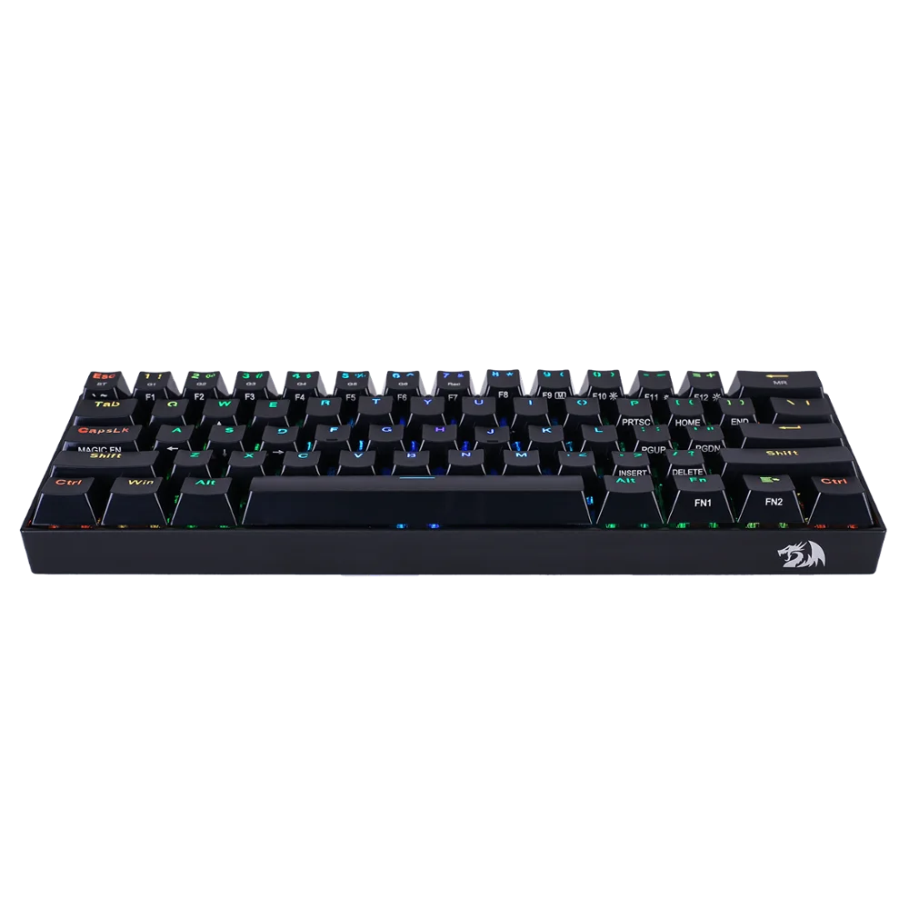 Компактная Беспроводная механическая клавиатура Redragon K530 Draconic 60% RGB с коричневыми